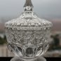 Vintage Hand Cut Lead Crystal Glass Candy Bowl & Lid 6" Excellent Home Decor