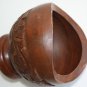 Vintage Wooden Bowl on Stand Rustic Hand Crafted Carved Wood Home Bar Decor 6"