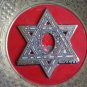 Judaica Vintage Hanukkah Plate Tray Jewish Brass Bronze Porcelain Islamic Arabic