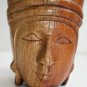 Three Vintage Wooden Mug with Tribal Face Hand Carved Solid Wood Collectible