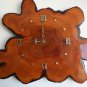 Vintage Marvelous Natural Wood Wall Hanging Clock Working Rare 19" Unique