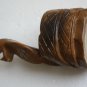 Vintage Hand Carved Solid Wood Ashtray Snake Cobra Unique Wooden Art 8" Decor