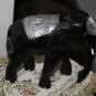 Vintage Solid Wood Elephant Figurine Handmade Home Decoration Collectible 6"