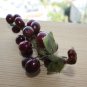 Polished Stone Fruit Sculptures Red Stone Grape Cluster with Jadeite Leaves