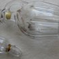 Vintage Bohemian Gold Leaf Hand Painted Glass Decanter With Handle & Stopper 7"