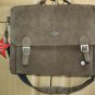 Vintage Genuine Leather Bag Messenger Travel Case Briefcase Handbag Belt Buckle