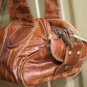 Vintage Genuine Leather Bag Messenger Travel Case Briefcase Handbag Belt Buckle