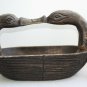 Old Primitive Antique Wooden Trencher Dough Bowl Hewn Carved Wood Rustic Chapati