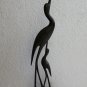 Vintage Carved Crane Bird from Natural Horn Mother Baby Collectible Decor 13"