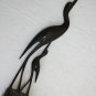 Vintage Carved Crane Bird from Natural Horn Mother Baby Collectible Decor 13"