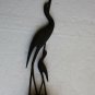 Vintage Carved Crane Bird from Natural Horn Mother Baby Collectible Decor 13"