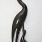 Vintage Carved Crane Bird from Natural Horn Mother Baby Collectible Decor 13"