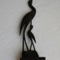 Vintage Carved Crane Bird from Natural Horn Mother Baby Collectible Decor 13"