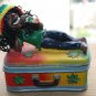 Rasta Jamaican Ganja Man With Box Resin Figurine Painted Collectible Smoke Joint