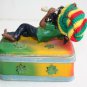 Rasta Jamaican Ganja Man With Box Resin Figurine Painted Collectible Smoke Joint
