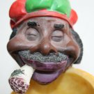 Rasta Jamaican Ganja Man With Ashtray Resin Figurine Smoking Marijuana Joint