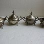 Old Vintage Set of 4 Silver Plate Bowls 2 Sugar Lidded Handled and 2 Cream Bowl