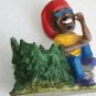 Rasta Jamaican Ganja Man With Ashtray Resin Figurine Painted Collectible