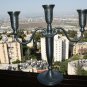 Vintage 3 Arm Metal Candlestick Candle Holder from Israel Jerusalem Holy Land 12