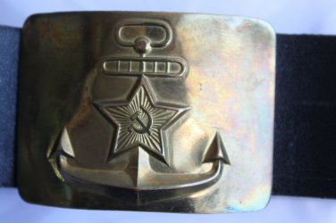 2 Original Soviet Russian Military Soldier Army Belt and Buckle Uniform + Navy
