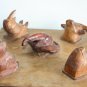 Old Antique Hand Carved Wooden Animal Heads Mounted on Panel Wall Hanging Rare
