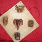 Old Antique Hand Carved Wooden Animal Heads Mounted on Panel Wall Hanging Rare