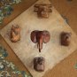 Old Antique Hand Carved Wooden Animal Heads Mounted on Panel Wall Hanging Rare