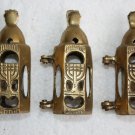 3 x Torah Scroll Case with Brass Chanuka Menorah Decorations Dragees Jais Paris