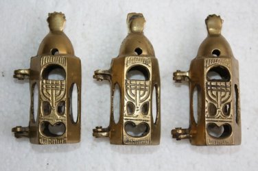 3 x Torah Scroll Case with Brass Chanuka Menorah Decorations Dragees Jais Paris