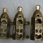 3 x Torah Scroll Case with Brass Chanuka Menorah Decorations Dragees Jais Paris