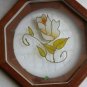 Vintage Decorative Octagonal Hinged Jewelry Trinket Box Wood and Glass Collector