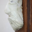 Old Vintage Stone Hand Carved Face Figurine on Wood Wall Hanging Signed Speiser