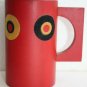 Vintage Red Wooden Mug Cup Handled Collectible Decorative
