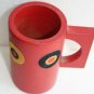 Vintage Red Wooden Mug Cup Handled Collectible Decorative