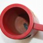 Vintage Red Wooden Mug Cup Handled Collectible Decorative