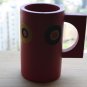 Vintage Red Wooden Mug Cup Handled Collectible Decorative
