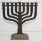 Old Vintage Brass Zodiac Signs Judaica Hanukkah Jewish Menorah Israel 9 Branch