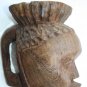 Hard & Heavy Wood Head Ashtray Handled Mahogany Tree Collectible Home Bar Decor