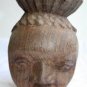 Hard & Heavy Wood Head Ashtray Handled Mahogany Tree Collectible Home Bar Decor