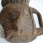 Hard & Heavy Wood Head Ashtray Handled Mahogany Tree Collectible Home Bar Decor