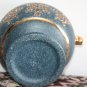 Awesome Blue with Gold Ceramic Pottery Pot Jar Bowl Handled Home Decoration 24cm