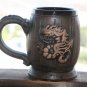 Vintage Ceramic Pottery Beer Cup Mug Tankard Stein with Small Dragon Rare 22cm