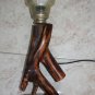 Vintage Rustic Natural Wood Tree Table Lamp Lighting Italy Home Bar Decor 20"