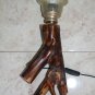 Vintage Rustic Natural Wood Tree Table Lamp Lighting Italy Home Bar Decor 20"