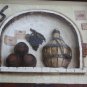 Old Vintage Wall Hanging Wine Cellar Composition 3D Picture Wood Framed Decor