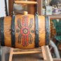 Old Vintage Wooden 4 Iron Banded Brandy Whiskey Keg Cask Barrel Flask on Stand