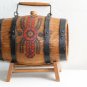 Old Vintage Wooden 4 Iron Banded Brandy Whiskey Keg Cask Barrel Flask on Stand
