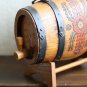 Old Vintage Wooden 4 Iron Banded Brandy Whiskey Keg Cask Barrel Flask on Stand