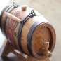Old Vintage Wooden 4 Iron Banded Brandy Whiskey Keg Cask Barrel Flask on Stand