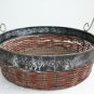 Old Primitive Vintage Wooden Trencher Dough Bowl Basket Hewn Carved Wood Rustic